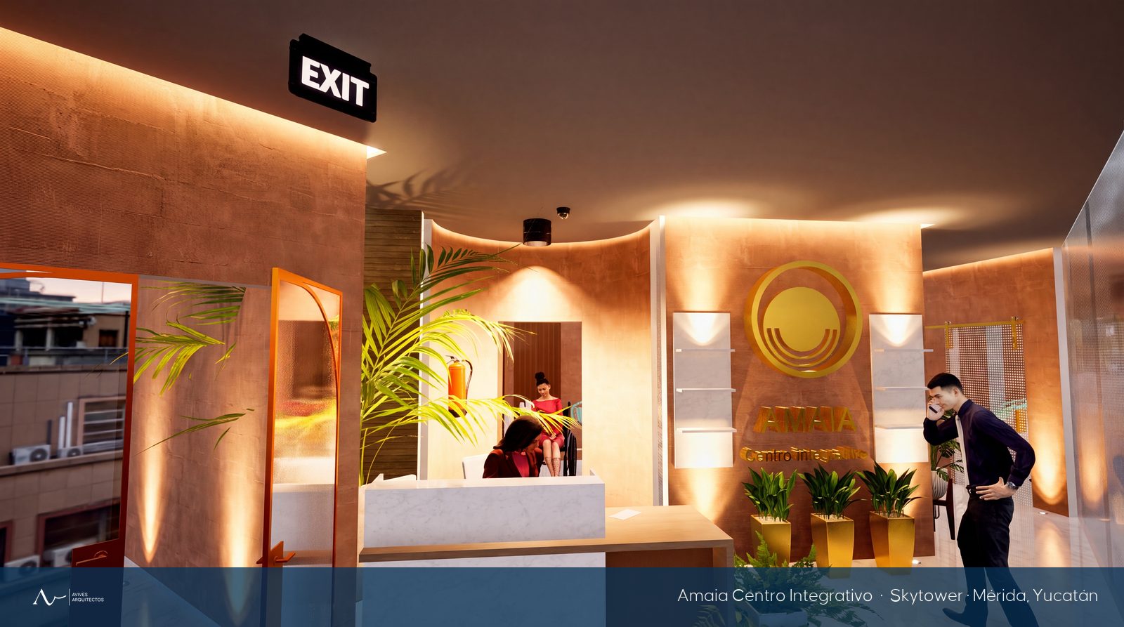 Recepción de la clínica Amaia Centro Integrativo en Mérida, Yucatán